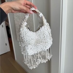 T J MAXX White Floral Women's Beaded Bag